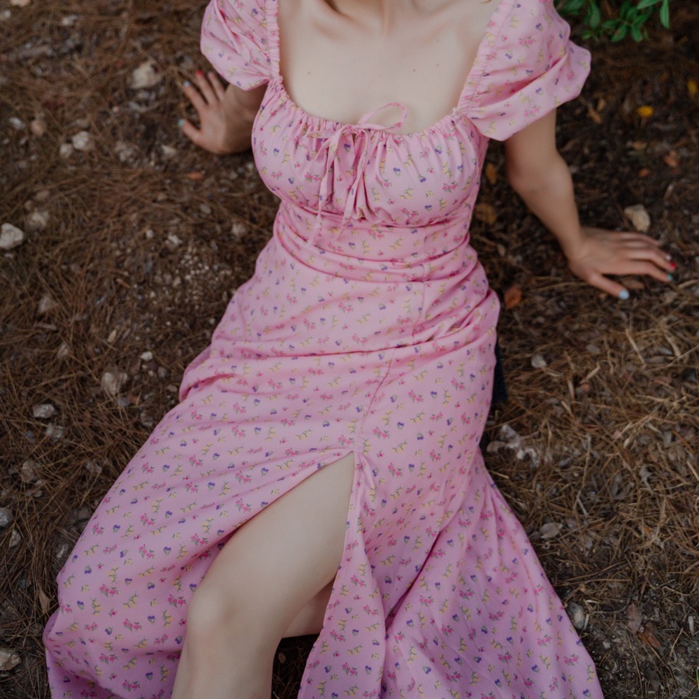 Pink boho dress